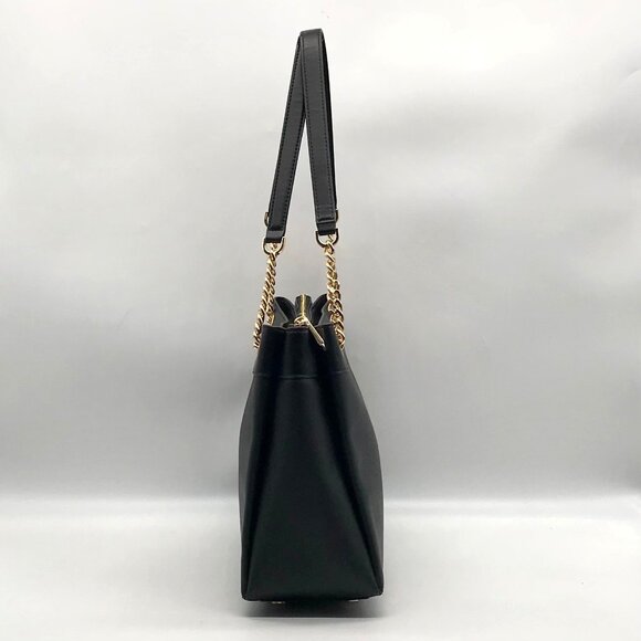 Michael Kors Black Saffiano Leather Lori Chain Tote Bag - Picture 4 of 10